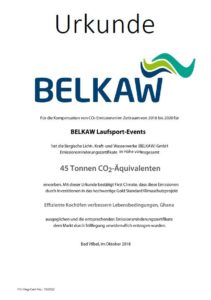 Königsforst-Marathon 2019 - CO2-Ausgleich - Urkunde